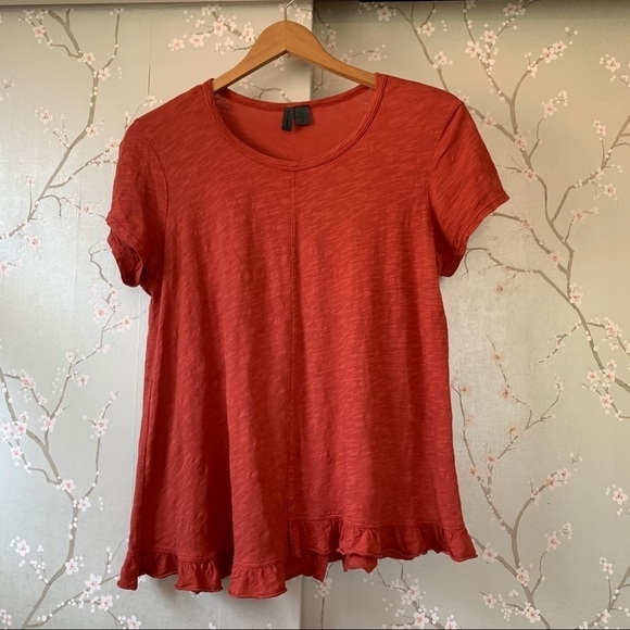 NEW Anthropologie Rufgled hem tee top medium shirt - Picture 3 of 6